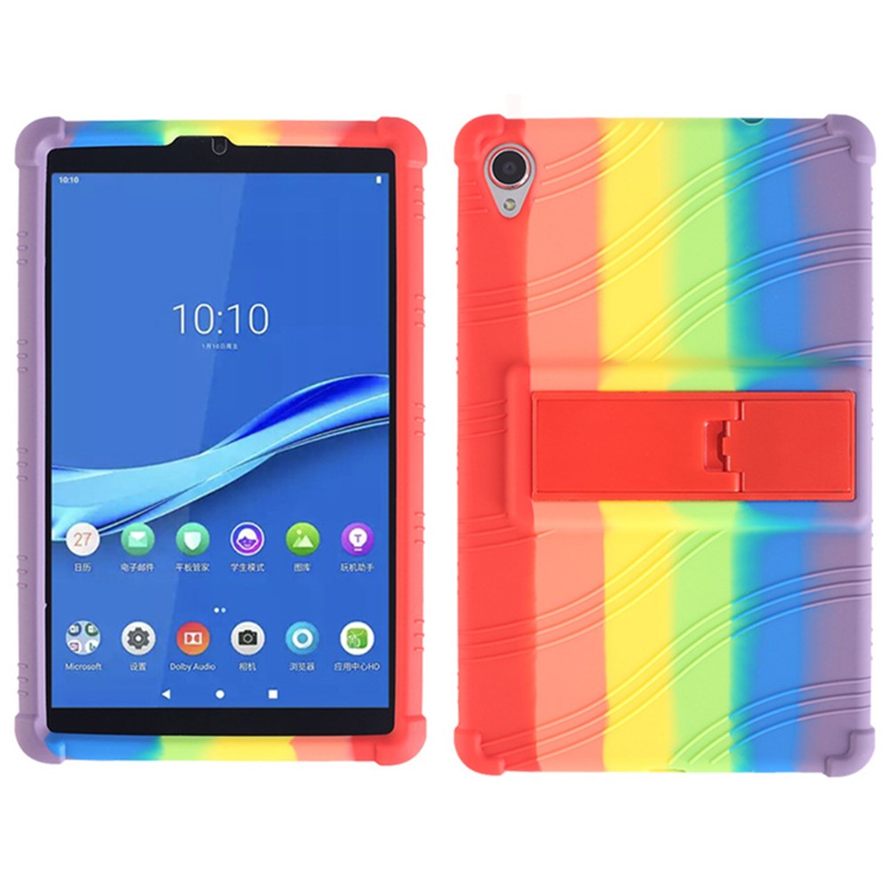 For Lenovo Tab M8 (FHD) TB-8505 / TB-8705 Kickstand Silicone Tablet Case Anti-Slip Kids Friendly Shockproof Soft Cover - Multi-color