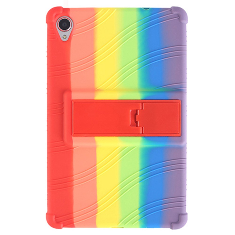 For Lenovo Tab M8 (FHD) TB-8505 / TB-8705 Kickstand Silicone Tablet Case Anti-Slip Kids Friendly Shockproof Soft Cover - Multi-color