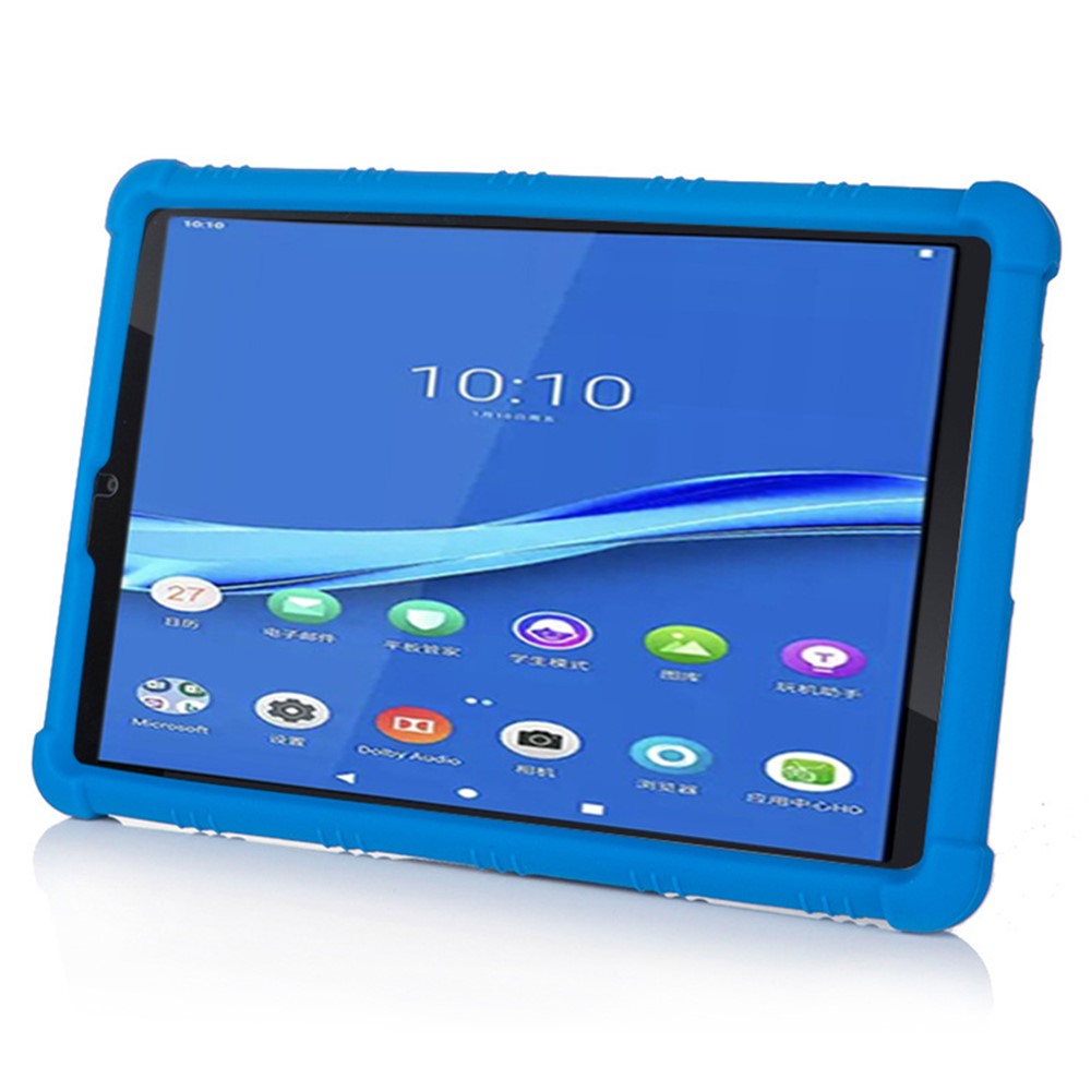 For Lenovo Tab M8 (FHD) TB-8505 / TB-8705 Kickstand Silicone Tablet Case Anti-Slip Kids Friendly Shockproof Soft Cover - Sky Blue