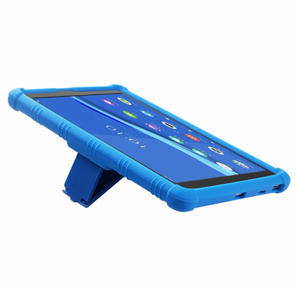 For Lenovo Tab M8 (FHD) TB-8505 / TB-8705 Kickstand Silicone Tablet Case Anti-Slip Kids Friendly Shockproof Soft Cover - Rose