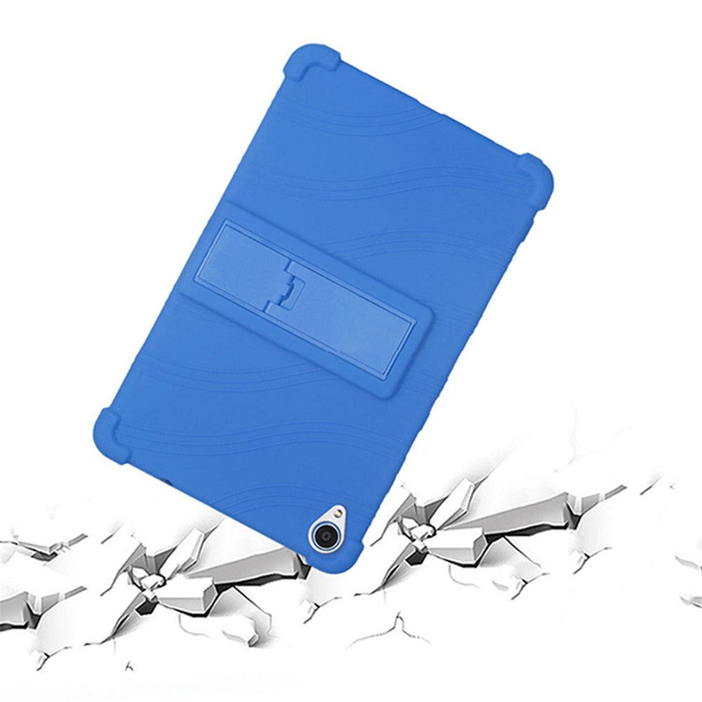 For Lenovo Tab M8 (3rd Gen) / Tab M8 (2nd Gen) TB-8506FS / XS Silicone Protective Cover Anti-Slip Kickstand Tablet Case - Sky Blue