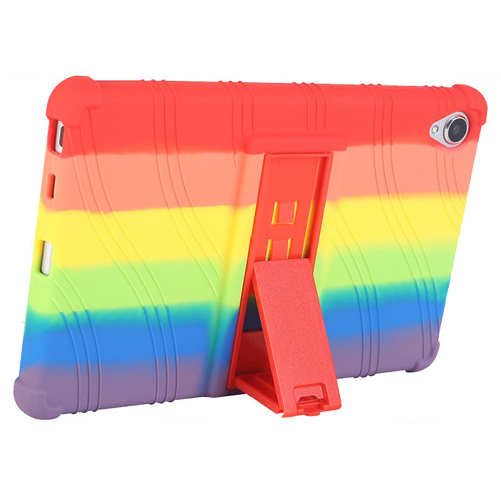 For Lenovo Tab M8 (3rd Gen) / Tab M8 (2nd Gen) TB-8506FS / XS Silicone Protective Cover Anti-Slip Kickstand Tablet Case - Green