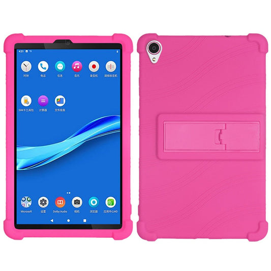 For Lenovo Tab M8 (3rd Gen) / Tab M8 (2nd Gen) TB-8506FS / XS Silicone Protective Cover Anti-Slip Kickstand Tablet Case - Rose
