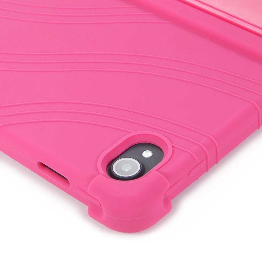 For Lenovo Tab K11 TB-J606N Silicone Tablet Case Kickstand Shockproof Protective Cover - Rose