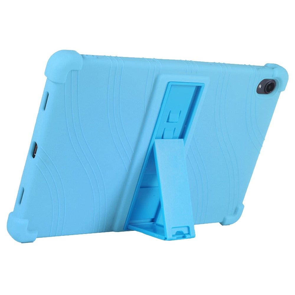 For Lenovo Tab K11 TB-J606N Silicone Tablet Case Kickstand Shockproof Protective Cover - Dark Blue