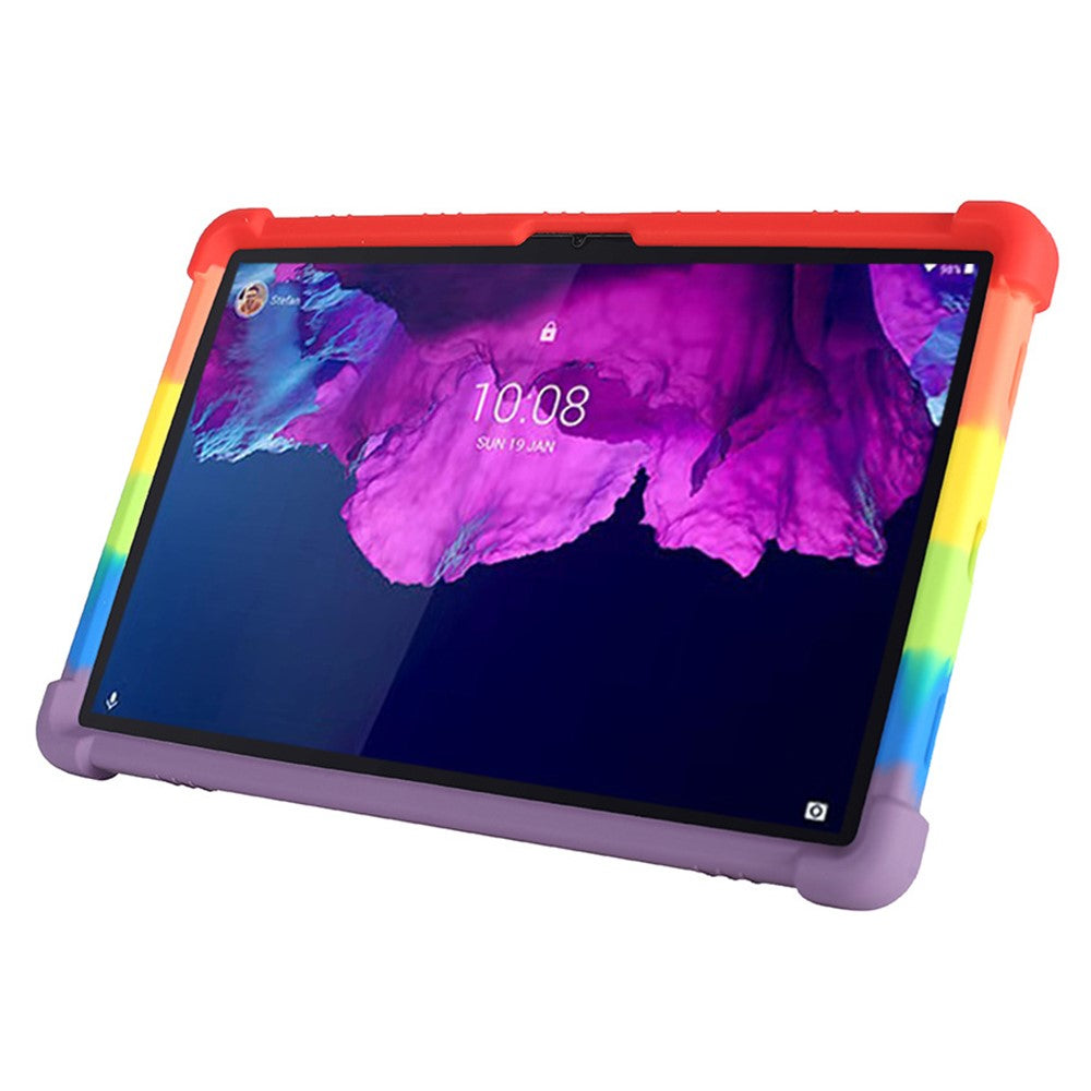 For Lenovo Tab K11 TB-J606N Silicone Tablet Case Kickstand Shockproof Protective Cover - Orange