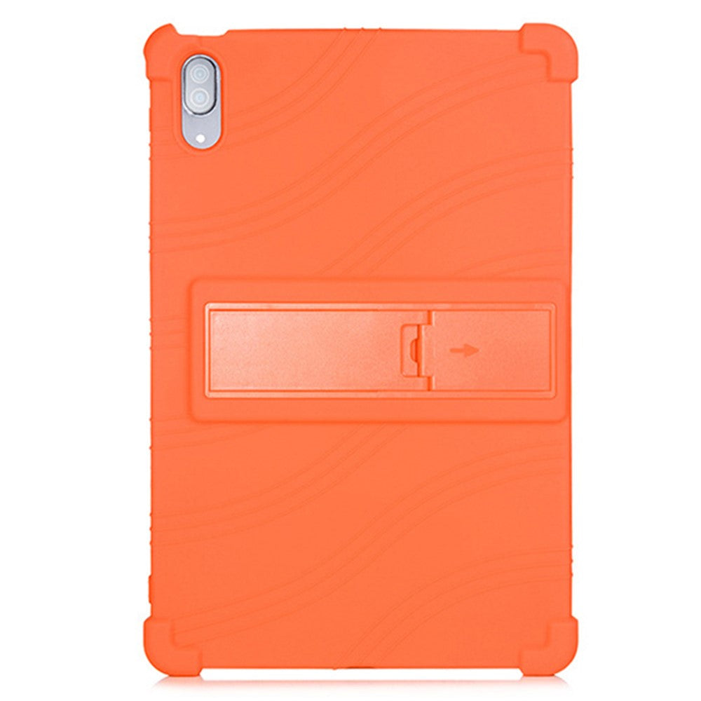 For Lenovo Tab P11 Pro (2020) TB-J706F Anti-Slip Silicone Protective Skin Shockproof Tablet Cover with PC Kickstand - Orange