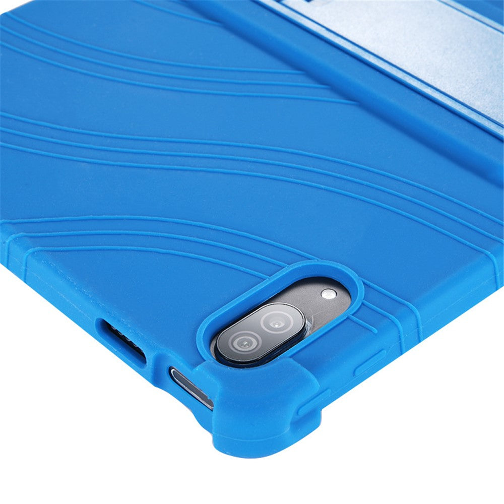 For Lenovo Tab P11 Pro (2020) TB-J706F Anti-Slip Silicone Protective Skin Shockproof Tablet Cover with PC Kickstand - Orange