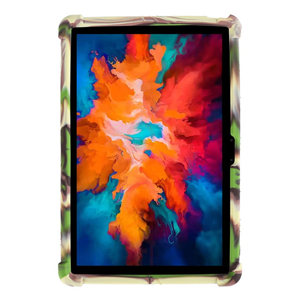 For Lenovo Tab P11 Pro (2020) TB-J706F Anti-Slip Silicone Protective Skin Shockproof Tablet Cover with PC Kickstand - Camouflage