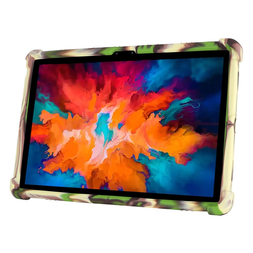 For Lenovo Tab P11 Pro (2020) TB-J706F Anti-Slip Silicone Protective Skin Shockproof Tablet Cover with PC Kickstand - Camouflage
