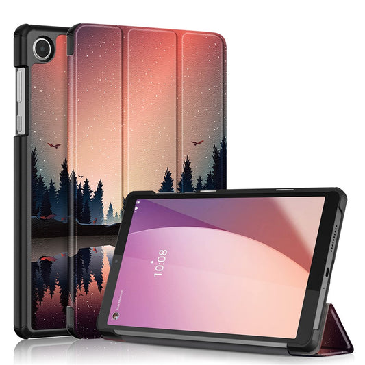 For Lenovo Tab M8 (4th Gen) 2024 TB-301XU / M8 (4th Gen) 2023 TB-300FU Tri-Fold Stand Tablet PU Leather Cover - Nightfall