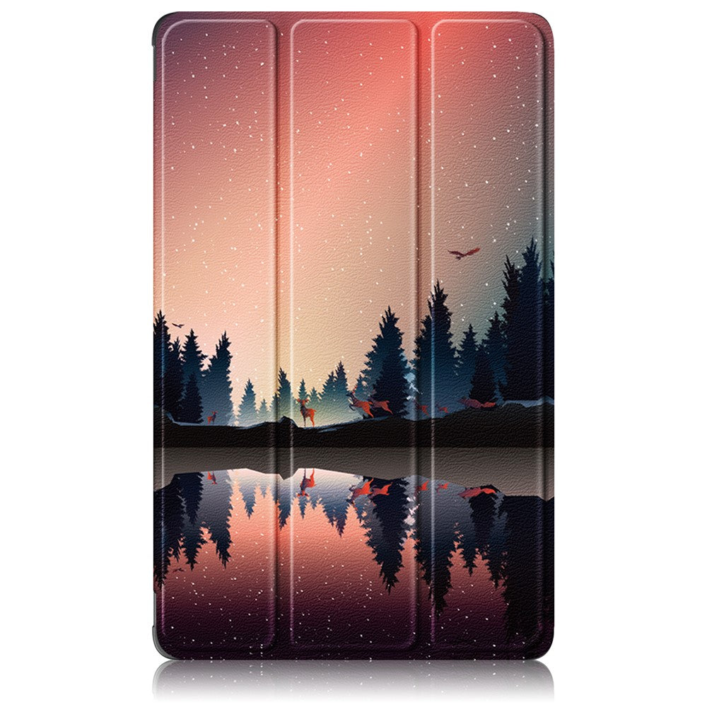 For Lenovo Tab M8 (4th Gen) 2024 TB-301XU / M8 (4th Gen) 2023 TB-300FU Tri-Fold Stand Tablet PU Leather Cover - Nightfall