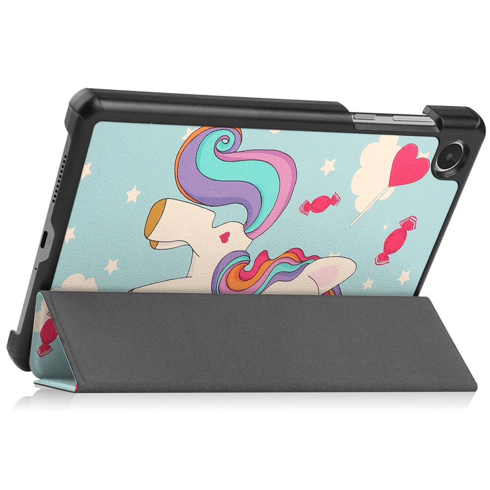 Tri-Fold Stand for Lenovo Tab M8 (4th Gen) 2024 TB-301XU / M8 (4th Gen) 2023 TB-300FU Pattern Printing PU Leather Tablet Cover - Horse