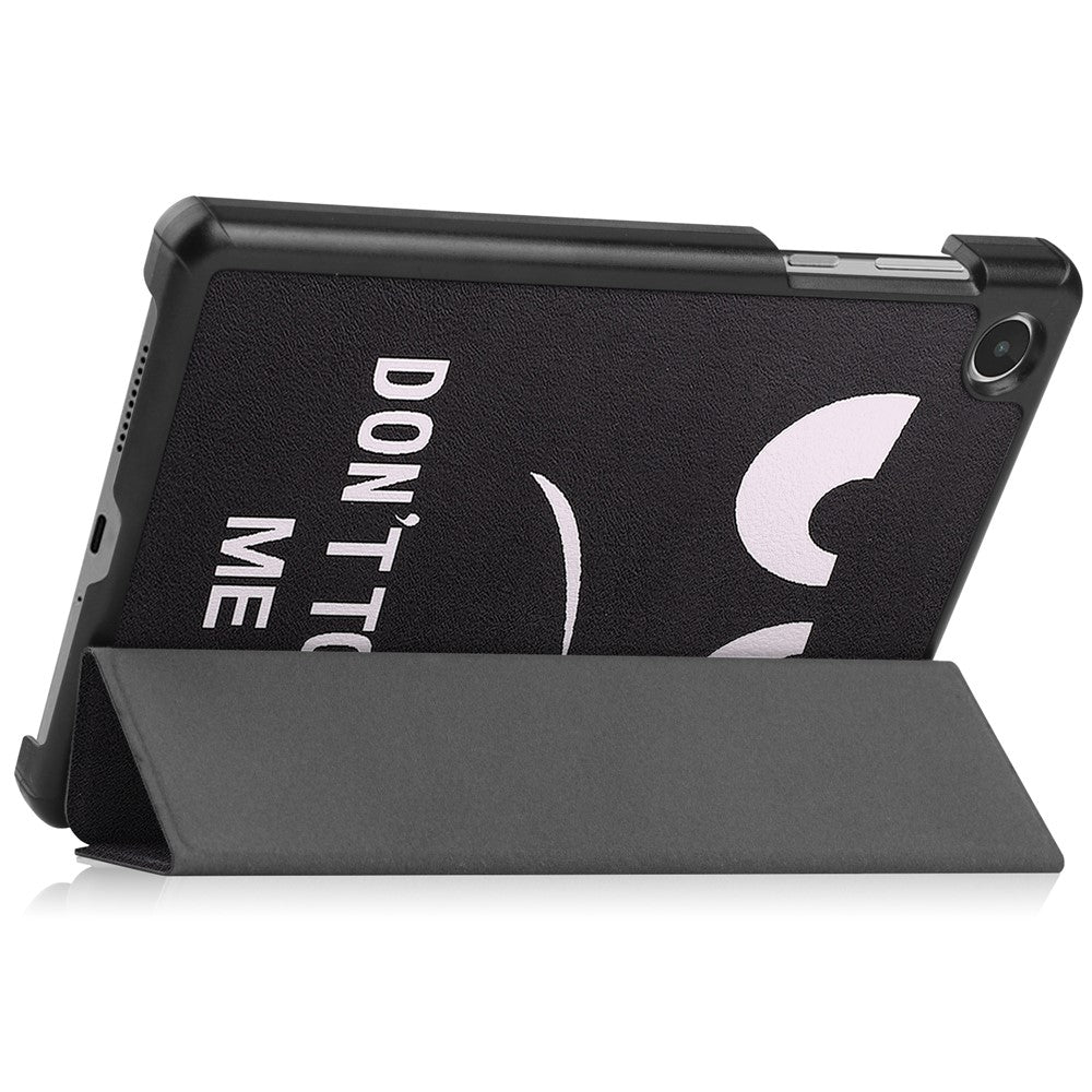 Tri-Fold Stand for Lenovo Tab M8 (4th Gen) 2024 TB-301XU / M8 (4th Gen) 2023 TB-300FU Pattern Printing PU Leather Tablet Cover - Don't Touch Me