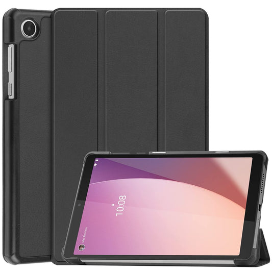 PU Leather Tablet Case for Lenovo Tab M8 (4th Gen) 2024 TB-301XU / M8 (4th Gen) 2023 TB-300FU Tri-Fold Stand Protective Tablet Cover - Black
