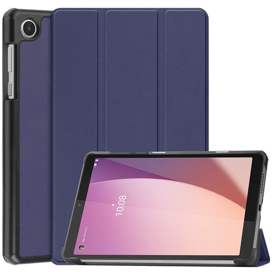 PU Leather Tablet Case for Lenovo Tab M8 (4th Gen) 2024 TB-301XU / M8 (4th Gen) 2023 TB-300FU Tri-Fold Stand Protective Tablet Cover - Blue