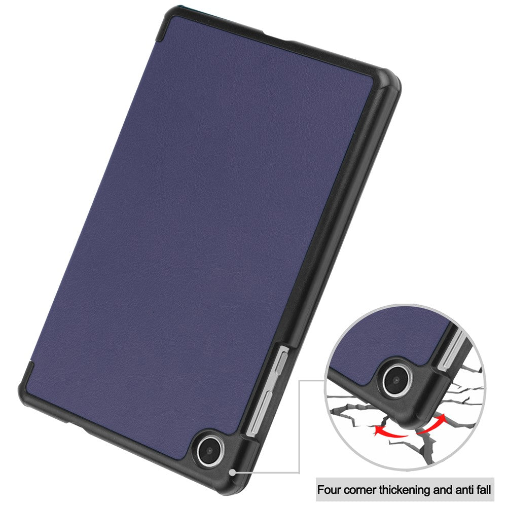 PU Leather Tablet Case for Lenovo Tab M8 (4th Gen) 2024 TB-301XU / M8 (4th Gen) 2023 TB-300FU Tri-Fold Stand Protective Tablet Cover - Blue