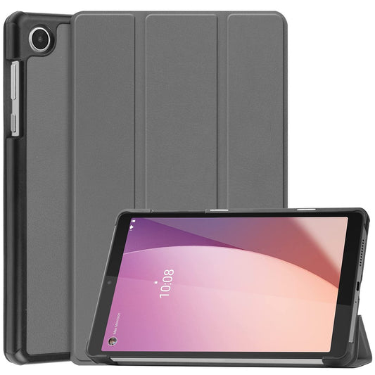 PU Leather Tablet Case for Lenovo Tab M8 (4th Gen) 2024 TB-301XU / M8 (4th Gen) 2023 TB-300FU Tri-Fold Stand Protective Tablet Cover - Grey