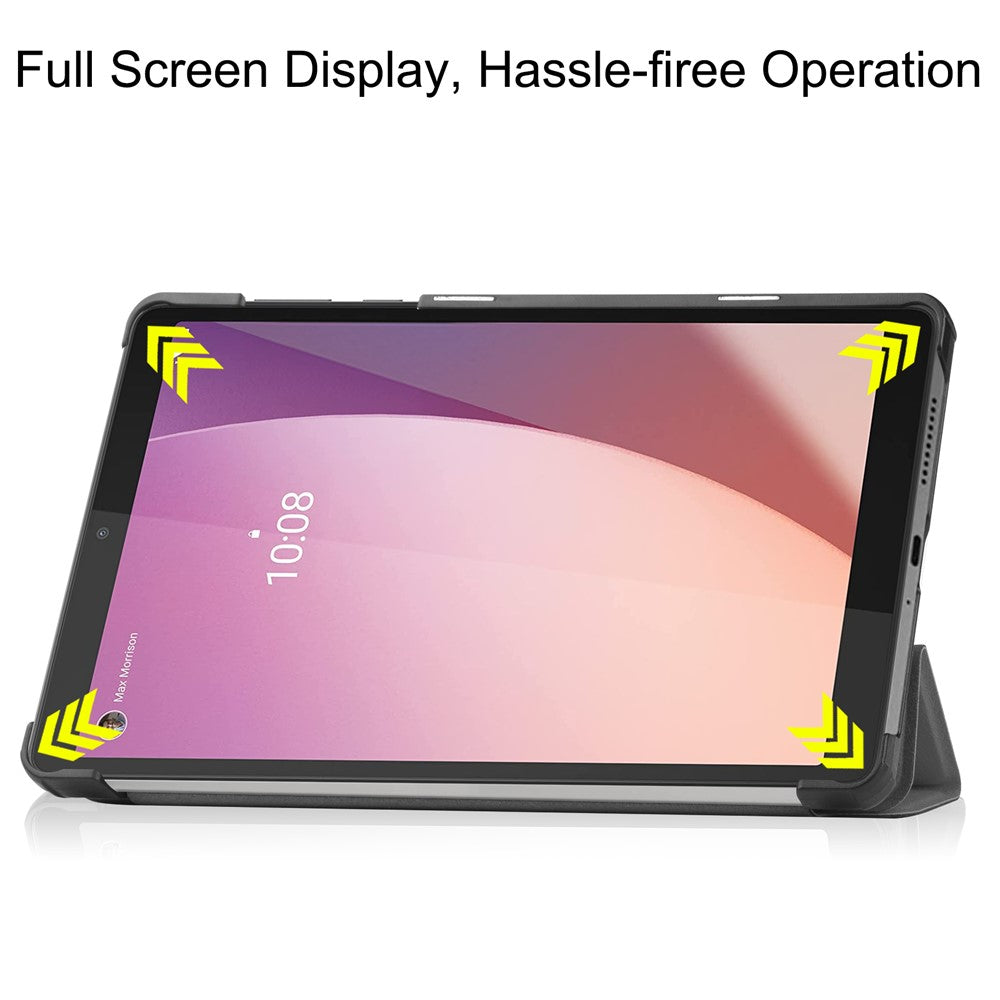 PU Leather Tablet Case for Lenovo Tab M8 (4th Gen) 2024 TB-301XU / M8 (4th Gen) 2023 TB-300FU Tri-Fold Stand Protective Tablet Cover - Grey