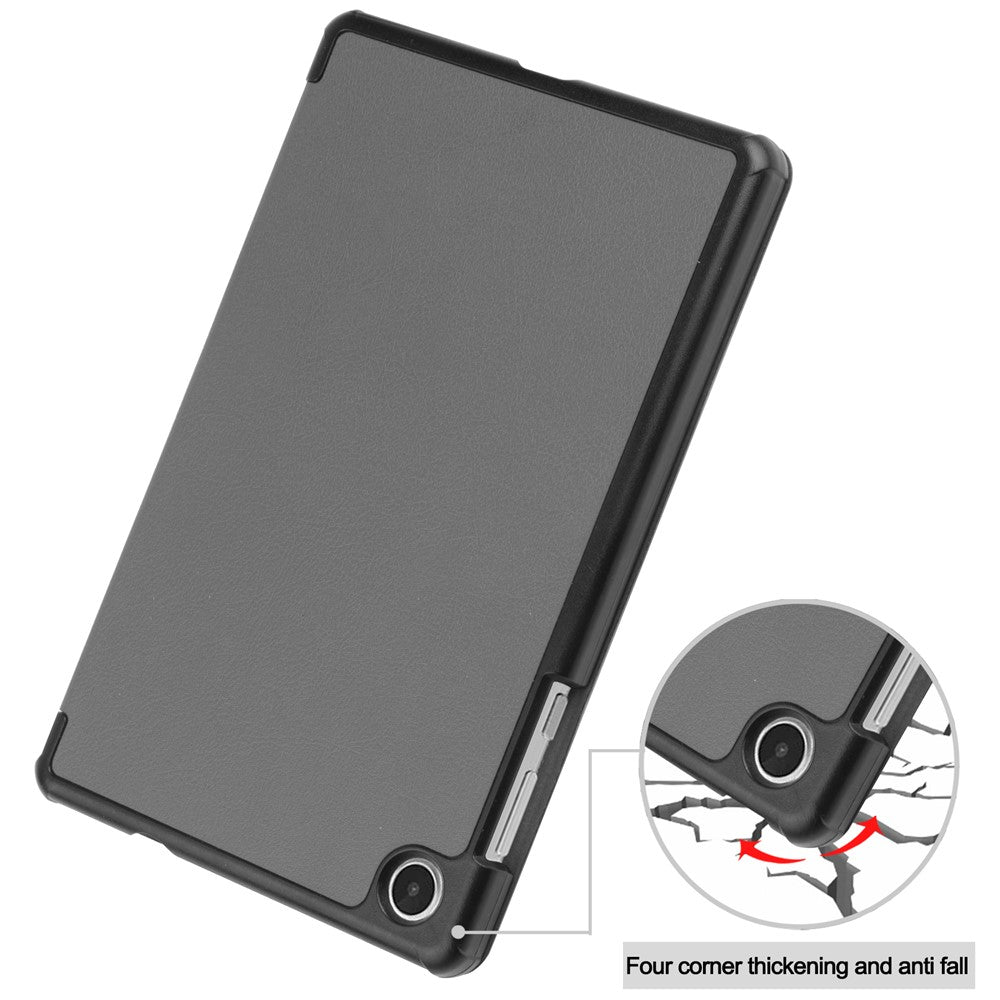 PU Leather Tablet Case for Lenovo Tab M8 (4th Gen) 2024 TB-301XU / M8 (4th Gen) 2023 TB-300FU Tri-Fold Stand Protective Tablet Cover - Grey