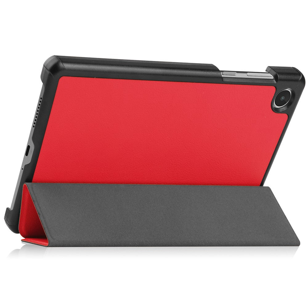 PU Leather Tablet Case for Lenovo Tab M8 (4th Gen) 2024 TB-301XU / M8 (4th Gen) 2023 TB-300FU Tri-Fold Stand Protective Tablet Cover - Red