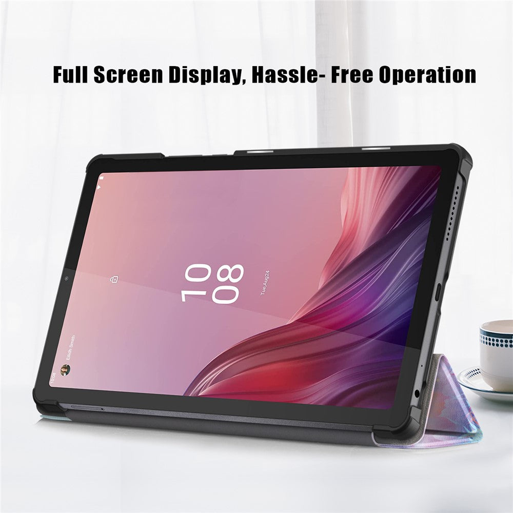 Tablet Leather Case for Lenovo Tab M9 TB-310FU , Tri-fold Stand Pattern Printing Tablet Cover with Auto Wake / Sleep - Fantasy Deer