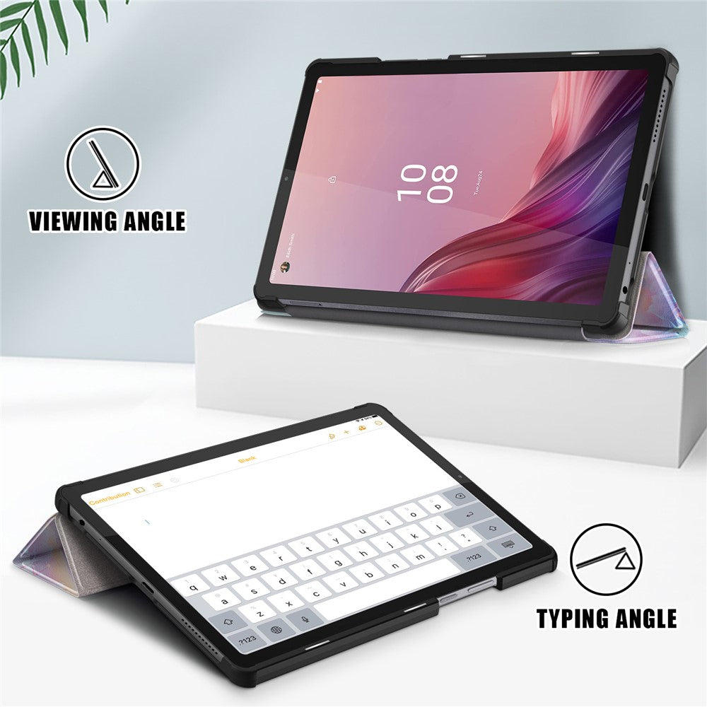 Tablet Leather Case for Lenovo Tab M9 TB-310FU , Tri-fold Stand Pattern Printing Tablet Cover with Auto Wake / Sleep - Fantasy Deer