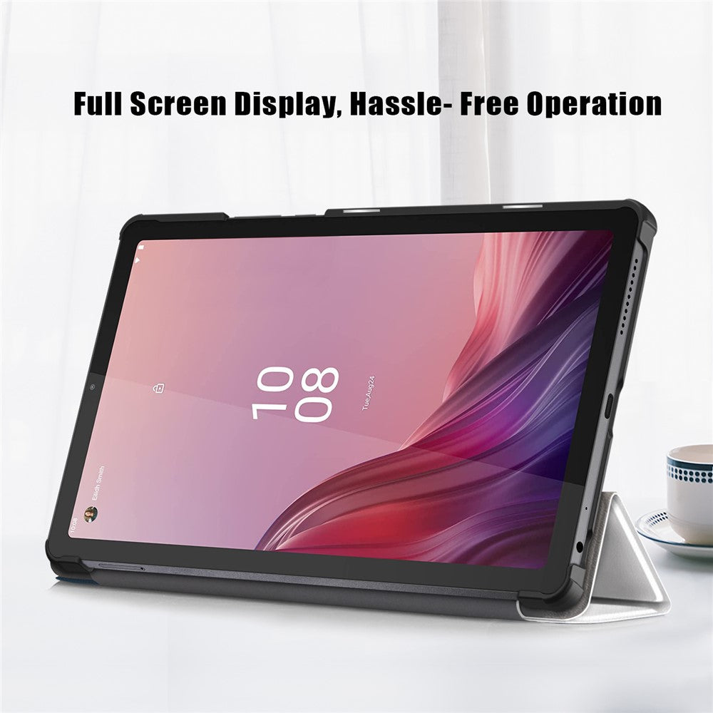 Tablet Leather Case for Lenovo Tab M9 TB-310FU , Tri-fold Stand Pattern Printing Tablet Cover with Auto Wake / Sleep - Cat