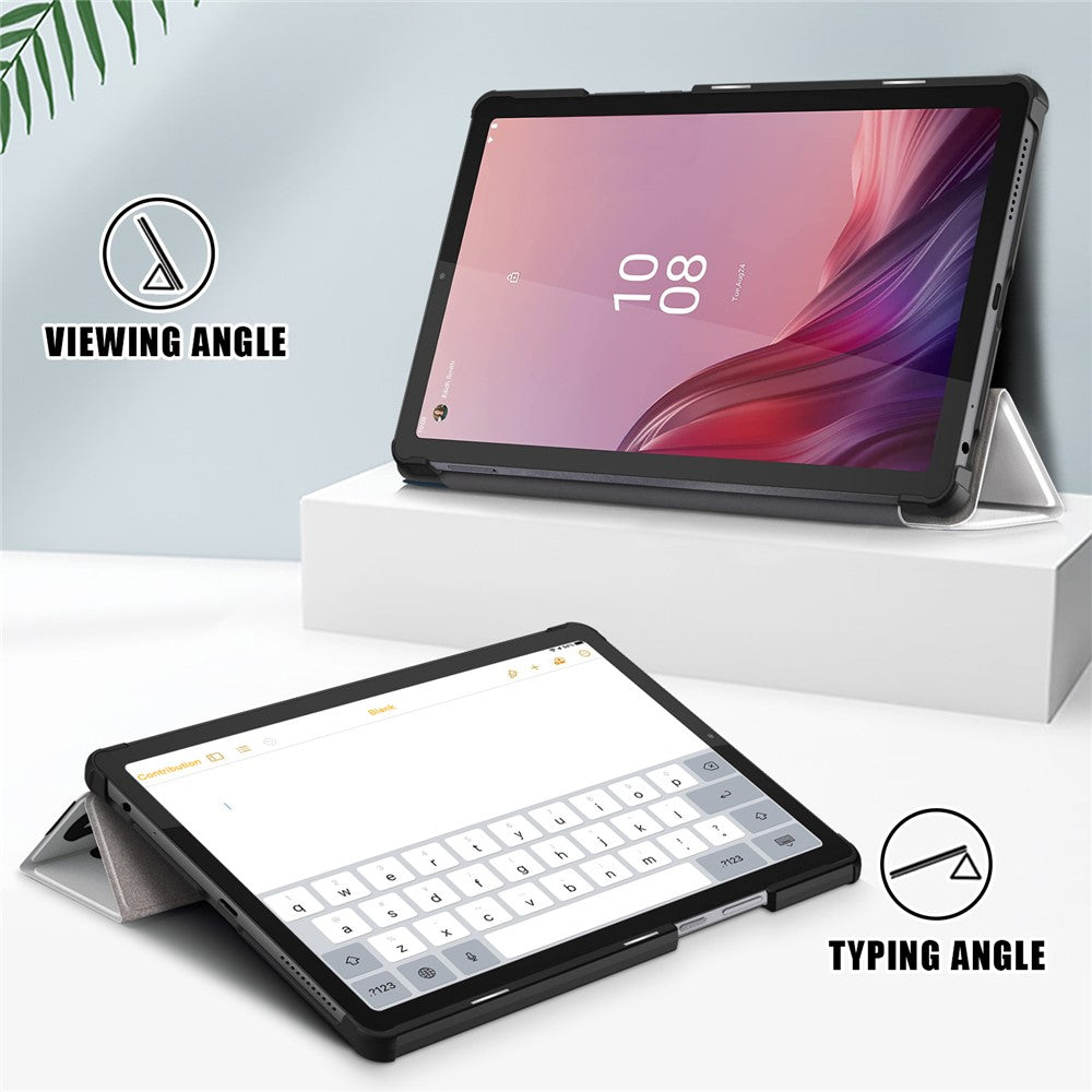 Tablet Leather Case for Lenovo Tab M9 TB-310FU , Tri-fold Stand Pattern Printing Tablet Cover with Auto Wake / Sleep - Cat