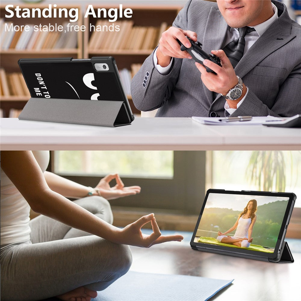 Tablet Leather Case for Lenovo Tab M9 TB-310FU , Tri-fold Stand Pattern Printing Tablet Cover with Auto Wake / Sleep - Don't Touch Me