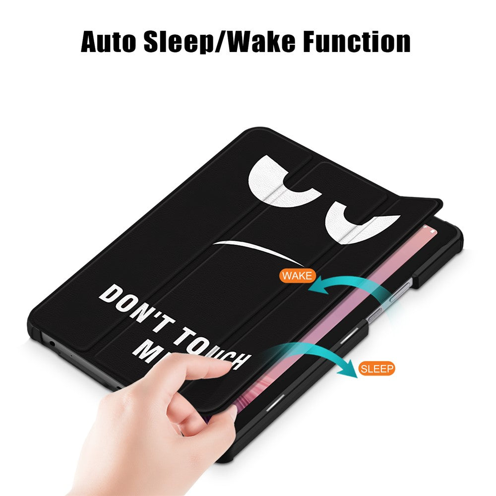 Tablet Leather Case for Lenovo Tab M9 TB-310FU , Tri-fold Stand Pattern Printing Tablet Cover with Auto Wake / Sleep - Don't Touch Me