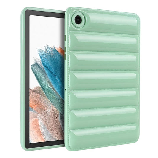 For Samsung Galaxy Tab A8 10.5 (2021) / (2022) Candy Color Shockproof Case Down Jacket Design Anti-scratch TPU Cover - Cyan