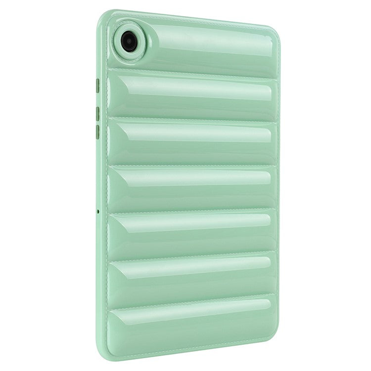 For Samsung Galaxy Tab A8 10.5 (2021) / (2022) Candy Color Shockproof Case Down Jacket Design Anti-scratch TPU Cover - Cyan