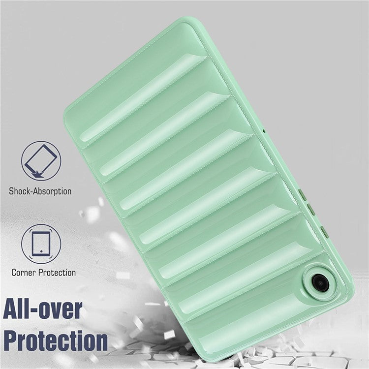 For Samsung Galaxy Tab A8 10.5 (2021) / (2022) Candy Color Shockproof Case Down Jacket Design Anti-scratch TPU Cover - Cyan