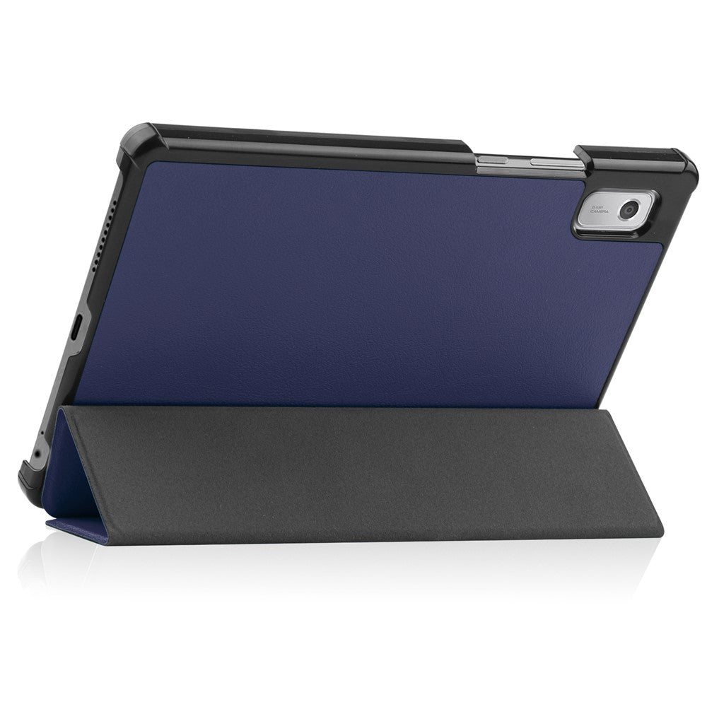 For Lenovo Tab M9 Anti-scratch PU Leather Tablet Case Tri-fold Stand Protective Cover - Blue