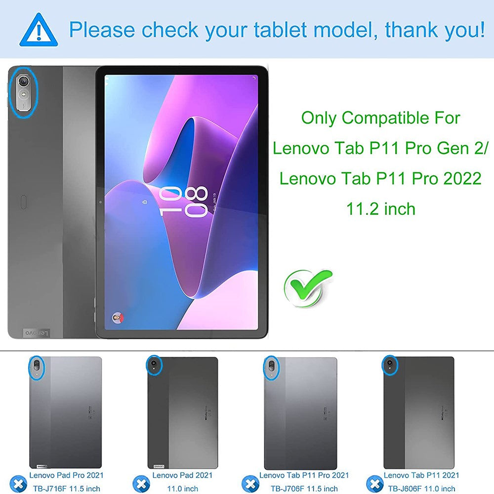 TPU Tablet Case For Lenovo Tab P11 Pro Gen 2 , Lightweght Anti-fall Reinforced Corners Transparent Tablet Cover