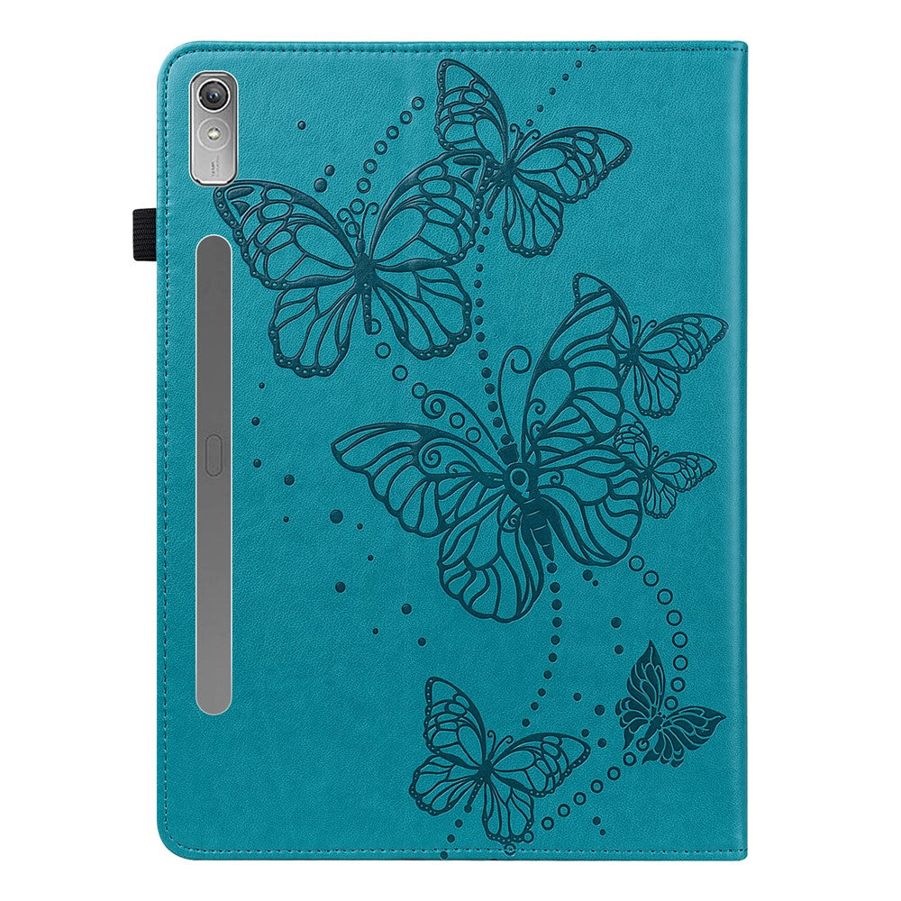 For Lenovo Tab P11 Pro Gen 2 PU Leather Tablet Stand Cover Butterfly Imprinted Card Holder Drop-proof Case - Blue