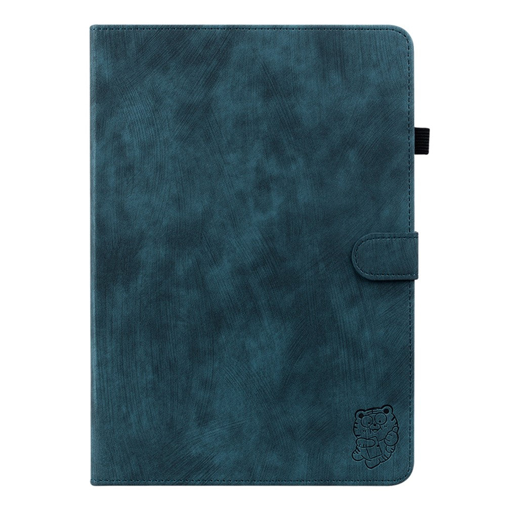 For Lenovo Tab P11 Gen 2 PU Leather Case Cute Tiger Pattern Stand Tablet Protective Sleeve Smart Cover - Dark Blue