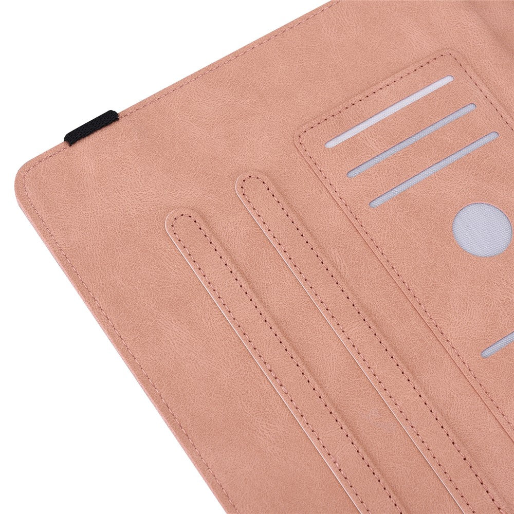 For Lenovo Tab P11 Gen 2 Shockproof Case Butterfly Flower Imprinted Leather Cover with Card Slot - Pink