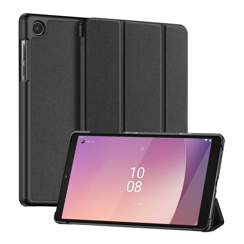 DUX DUCIS Domo Series PU Leather Case for Lenovo Tab M8 (4th Gen) 2024 TB-301XU / M8 (4th Gen) 2023 TB-300FU Tri-Fold Stand Case - Black