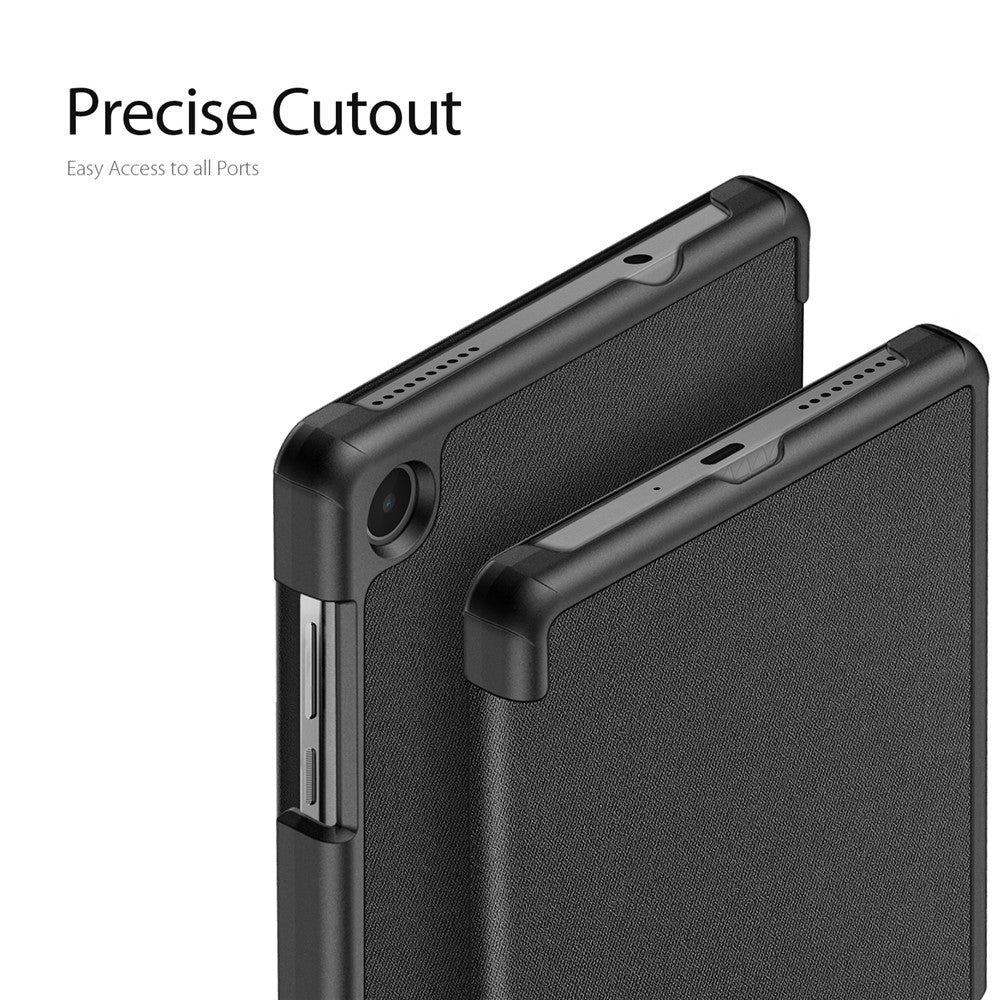 DUX DUCIS Domo Series PU Leather Case for Lenovo Tab M8 (4th Gen) 2024 TB-301XU / M8 (4th Gen) 2023 TB-300FU Tri-Fold Stand Case - Black