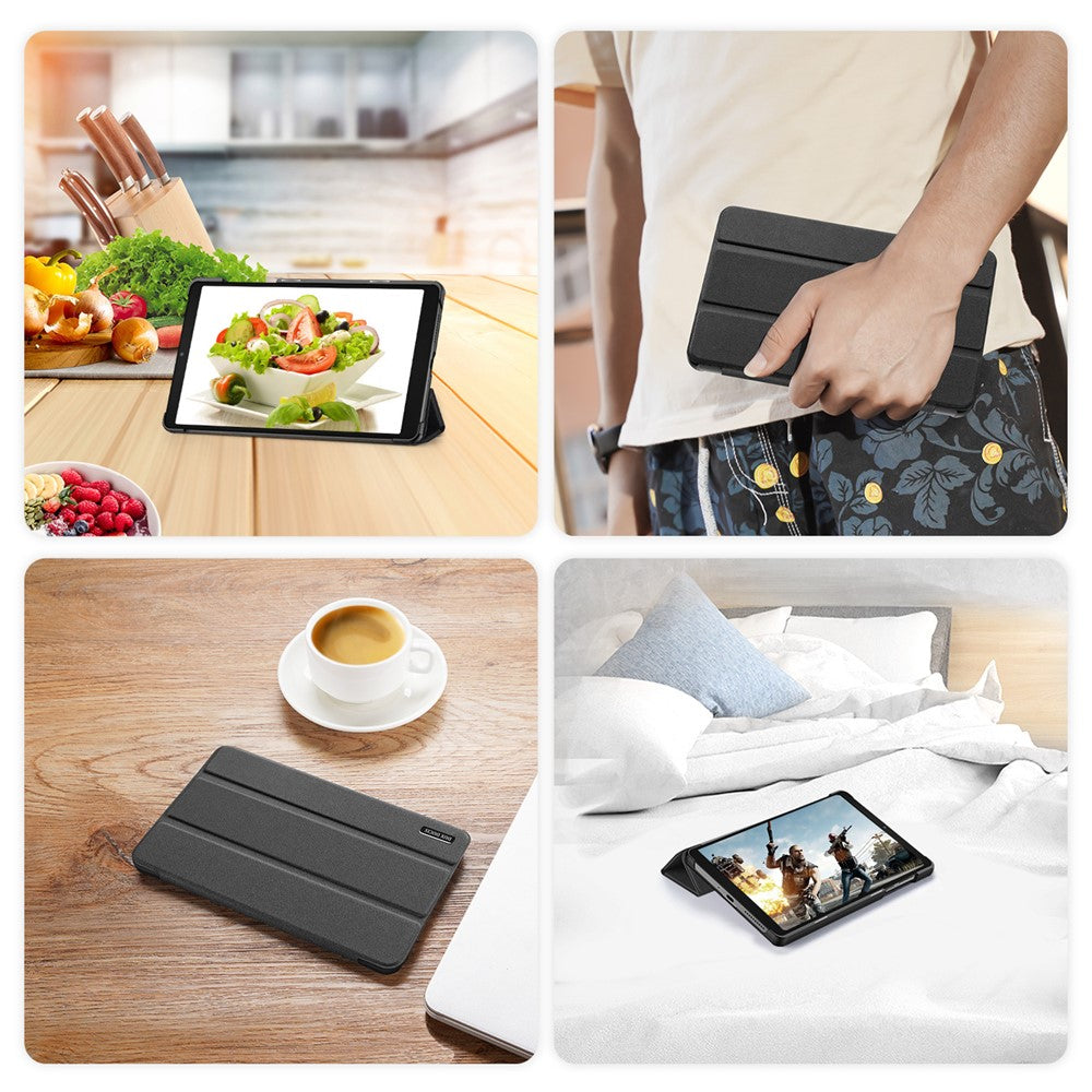 DUX DUCIS Domo Series PU Leather Case for Lenovo Tab M8 (4th Gen) 2024 TB-301XU / M8 (4th Gen) 2023 TB-300FU Tri-Fold Stand Case - Black