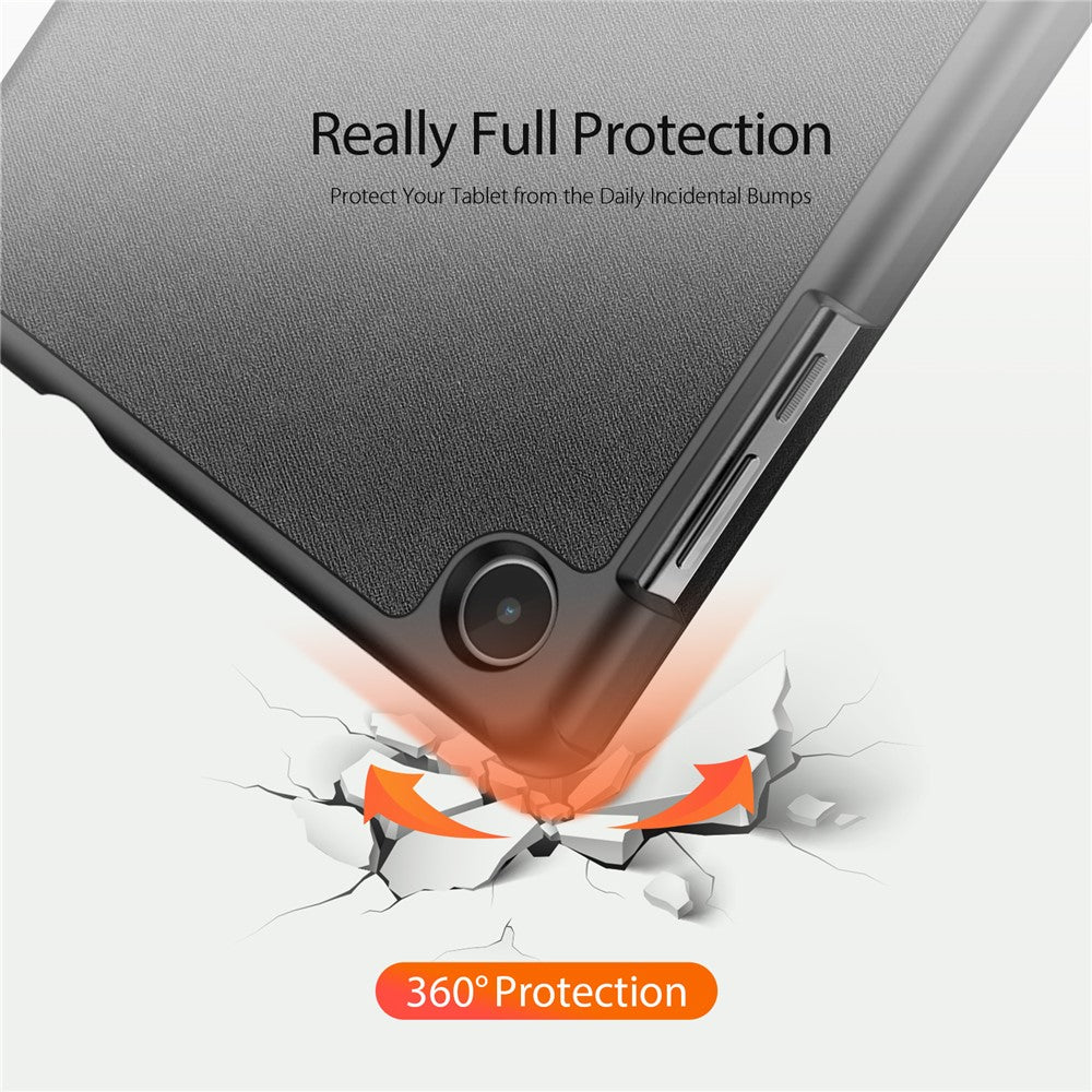 DUX DUCIS Domo Series PU Leather Case for Lenovo Tab M8 (4th Gen) 2024 TB-301XU / M8 (4th Gen) 2023 TB-300FU Tri-Fold Stand Case - Black
