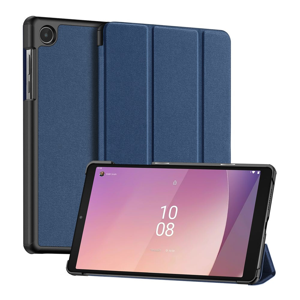 DUX DUCIS Domo Series PU Leather Case for Lenovo Tab M8 (4th Gen) 2024 TB-301XU / M8 (4th Gen) 2023 TB-300FU Tri-Fold Stand Case - Blue