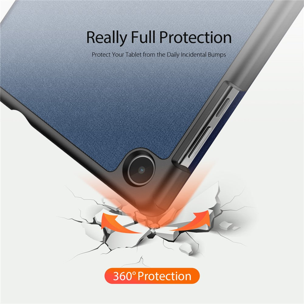 DUX DUCIS Domo Series PU Leather Case for Lenovo Tab M8 (4th Gen) 2024 TB-301XU / M8 (4th Gen) 2023 TB-300FU Tri-Fold Stand Case - Blue