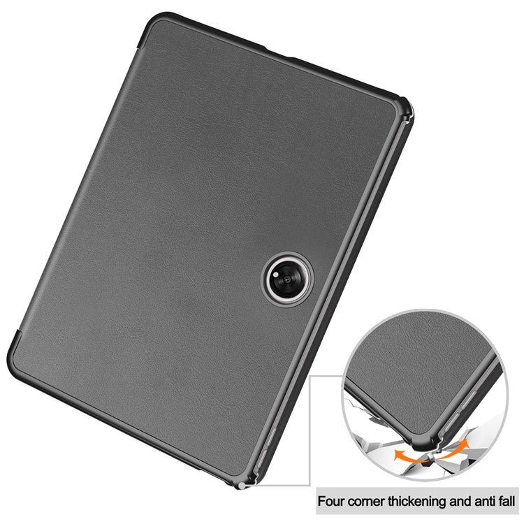 For OnePlus Pad Tri-fold Stand Tablet Case Auto Wake / Sleep Tablet Leather Cover - Grey