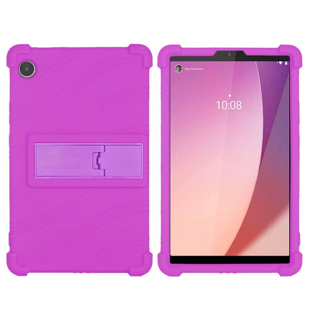 For Lenovo Tab M8 (4th Gen) 2024 TB-301XU / M8 (4th Gen) 2023 TB-300FU Silicone Case Kickstand Tablet Cover - Purple