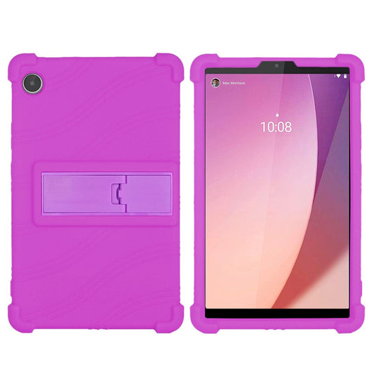 For Lenovo Tab M8 (4th Gen) 2024 TB-301XU / M8 (4th Gen) 2023 TB-300FU Silicone Case Kickstand Tablet Cover - Purple