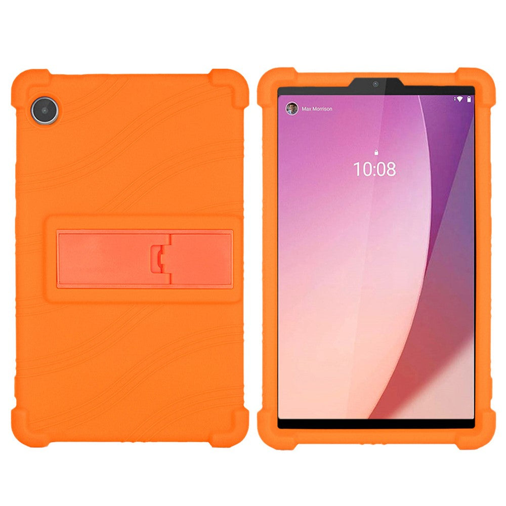 For Lenovo Tab M8 (4th Gen) 2024 TB-301XU / M8 (4th Gen) 2023 TB-300FU Silicone Case Kickstand Tablet Cover - Orange