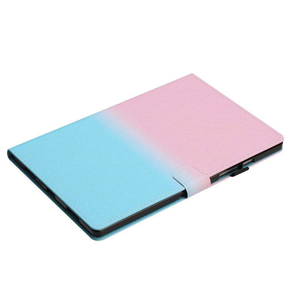 For Lenovo Tab M10 Plus TB-X606F Gradient PU Leather Card Holder Tablet Cover Flip Stand Anti-drop Case - Pink / Blue
